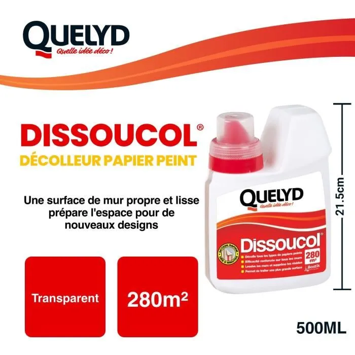 Quelyd QUE3549210032052 Detergente para Ropa Quitapapeles Elimina Residuos Botella 500 ml (280 m²)