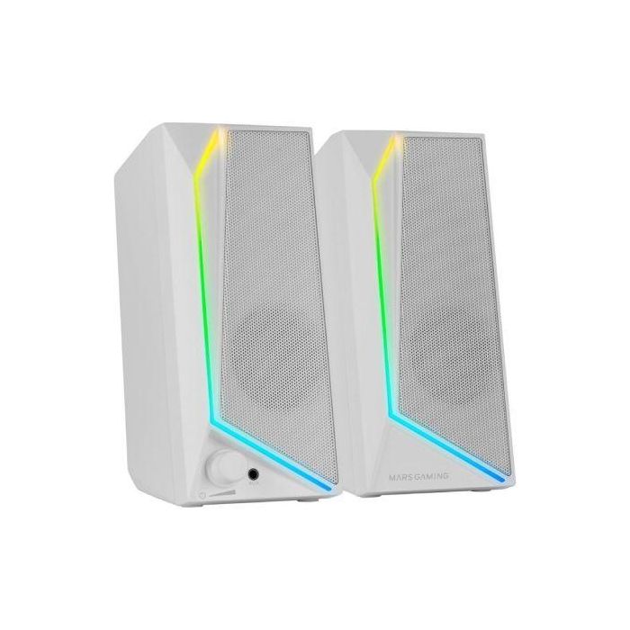 Mars Gaming Altavoces MS72W 15W 2.0 Blancos con Iluminación RGB Flow