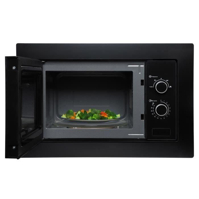 Microondas empotrable - CONTINENTAL EDISON - CEMO20EBM2 - 1280 W - Ancho 59,5 x Alto 38,5 x Profundidad 35,3 cm - 20 L - Negro 1