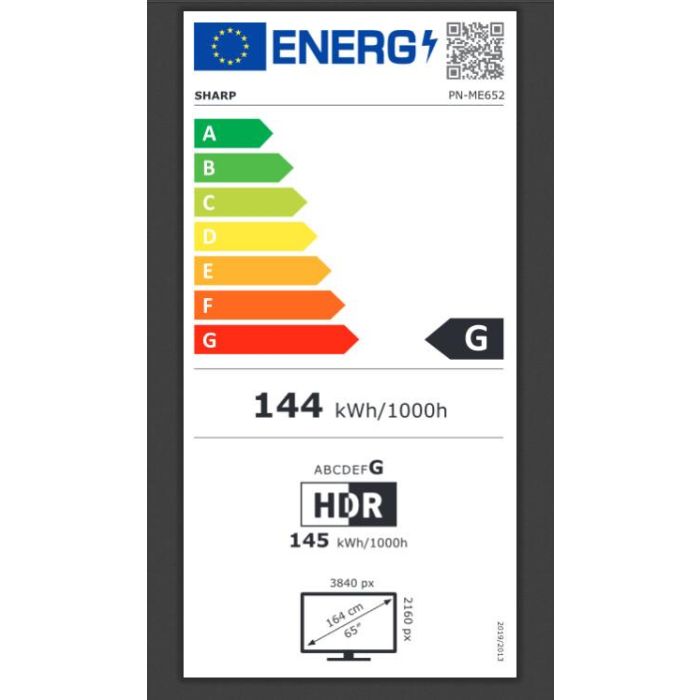 Sharp ME652 65" ME-Series LFD UHD 3840x2160 450cd/m2 D-LED 18/7 Android 13