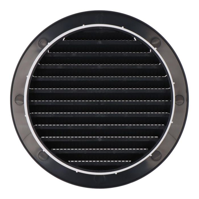 Edm Rejilla de Ventilación Redonda Ø125mm Empotrable con Mosquitera ABS Gris Antracita 1