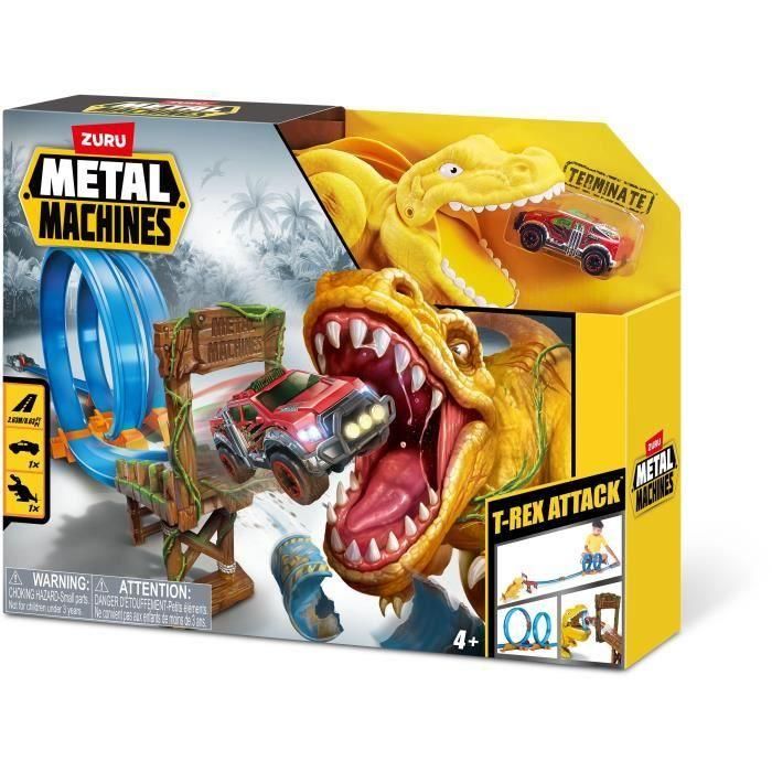 Pista metal machines dinosaurio, con 2 loopings, inlcuye 1 coche 40x30x8cm 1