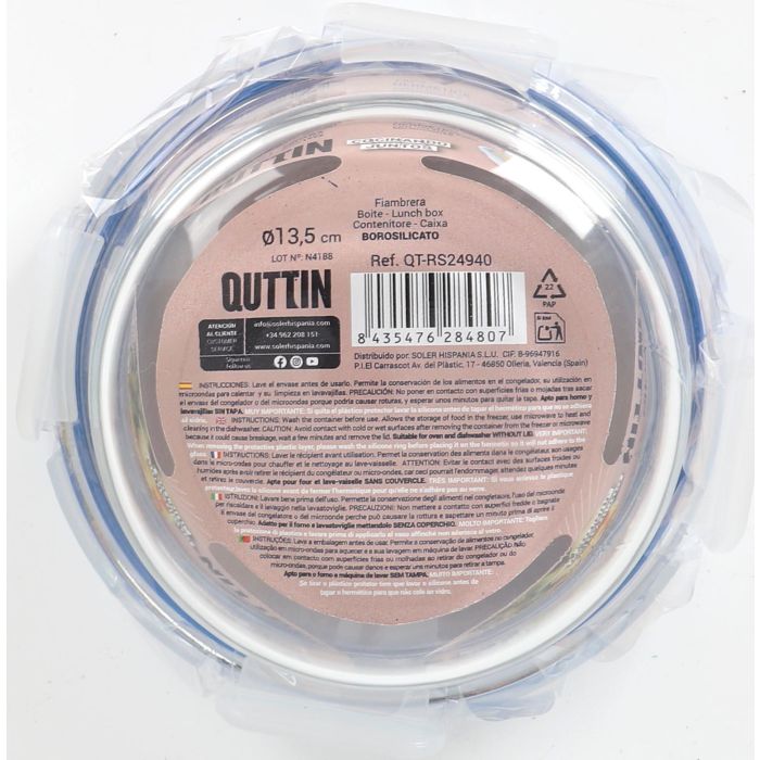 Inde Fiambrera Redonda con Tapa Hermética 13.5 cm Boho (12 Unidades)