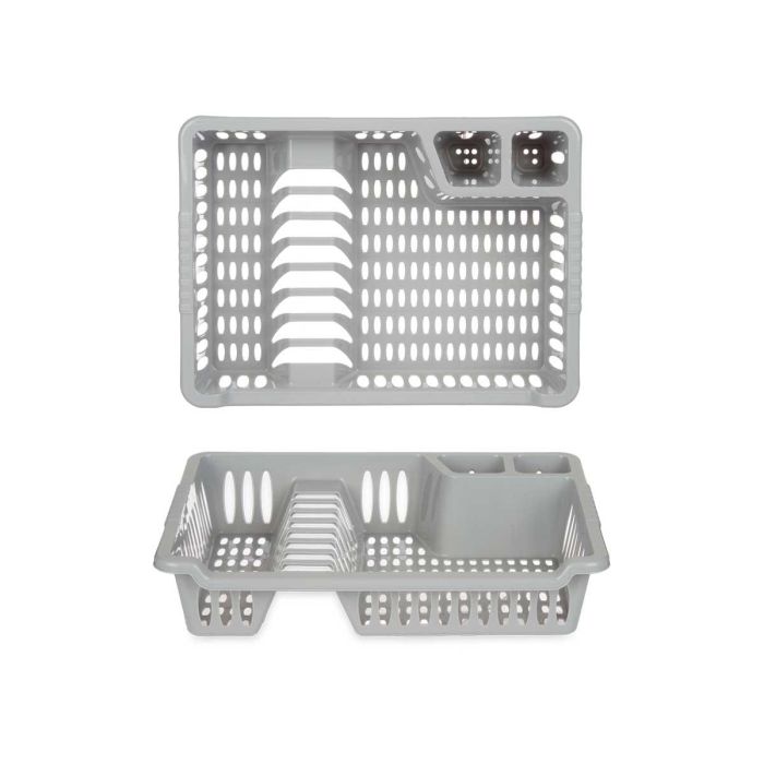 Escurreplatos Pequeño Gris Kinvara 40x29.5x8 cm, plástico plata (24 Unidades) 2 Escurreplatos Pequeño Gris Kinvara 40x29.5x8 cm, plástico plata (24 Unidades) 2
