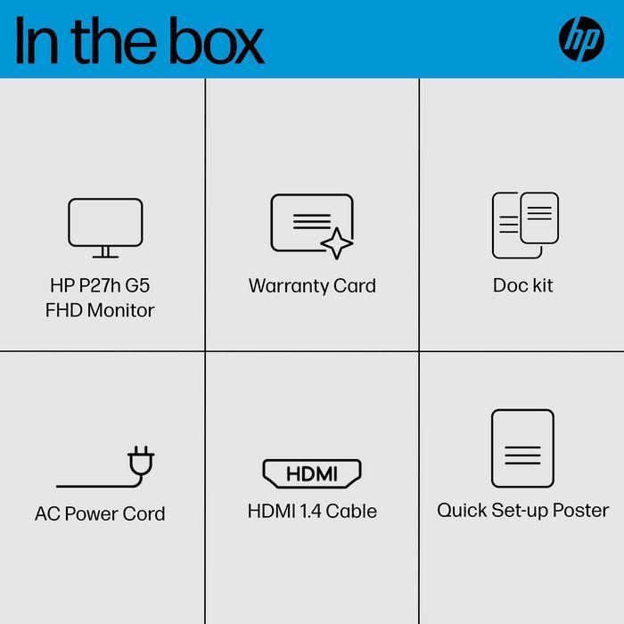 HP P27h G5 Monitor FHD 27 pulgadas (68.6 cm) con Audio Integrado, Pantalla Nítida, para Oficina y Teletrabajo, Maximiza Productividad 4
