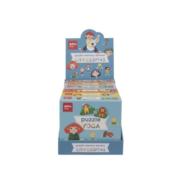 Puzle Educativo Apli Kids Colección Expression Surtido Expositor De 6 (+3 Años) 2X Yoga 2X Memory Emotions 2X Domino Music