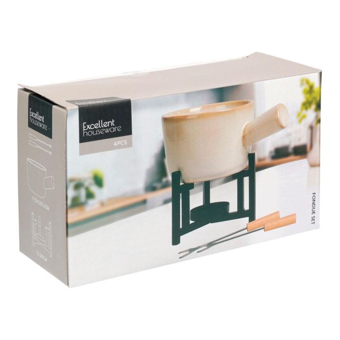 Fondue con soporte y 2 tenedores 1