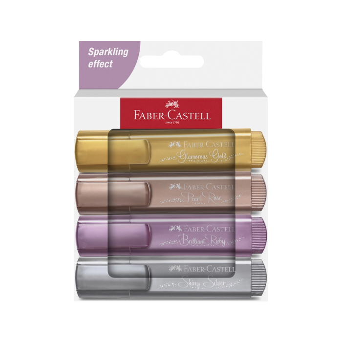Faber Castell Marcador Textliner 46 Surtido Metálico -4U- 2