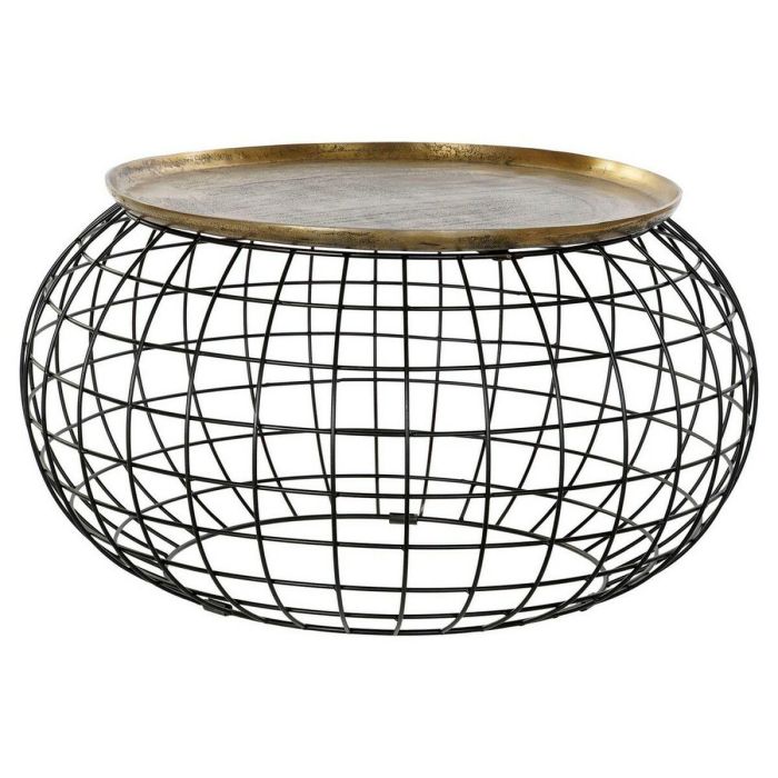 Mesita Auxiliar Loft DKD Home Decor Dorado Negro 80 x 44 x 80 cm Mesita Auxiliar Loft DKD Home Decor Dorado Negro 80 x 44 x 80 cm