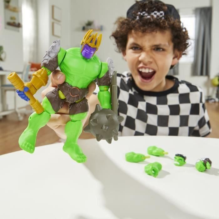 Figura de acción de lujo de Hulk personalizable de Marvel Avengers de MixMashers para mezclar y combinar con accesorios 4