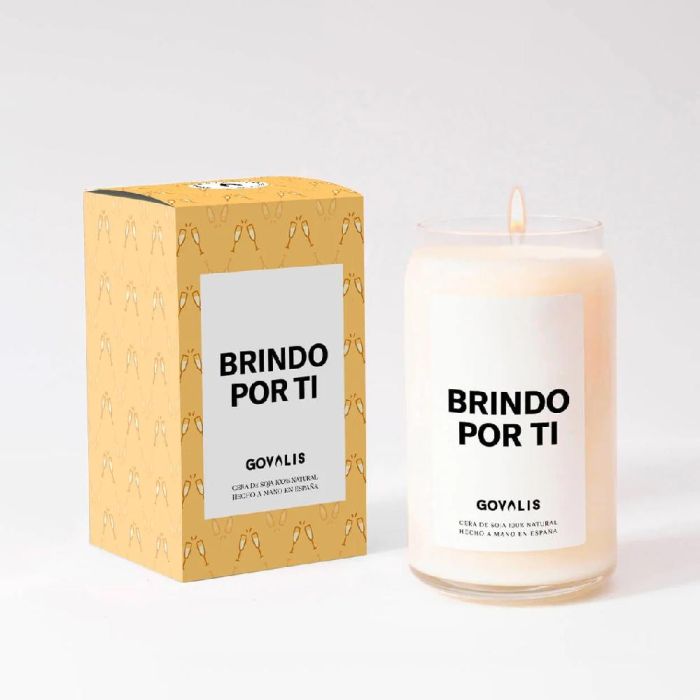 Govalis Vela aromática Brindo Por Ti 500 gr con notas de Yuzu, Jengibre y Almizcle para celebrar