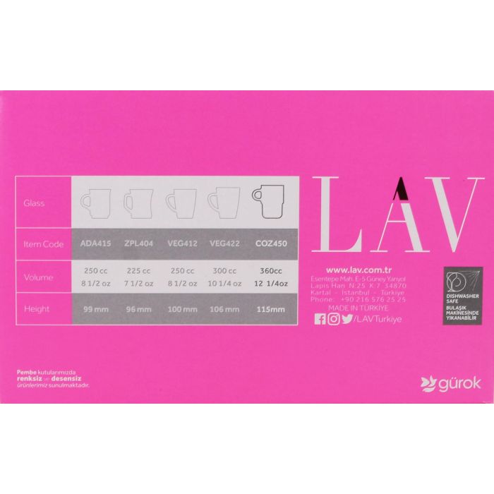 Lav Set de 6 Tazas Apilables Cozy 360 cc - Incluye 6 Tazas de 8x12x11 cm (4 Cajas) 2