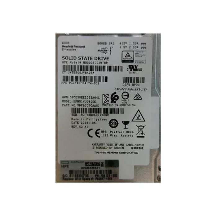 Hewlett Packard Enterprise SSD 800GB SFF SAS MU DS SC Hewlett Packard Enterprise SSD 800GB SFF SAS MU DS SC