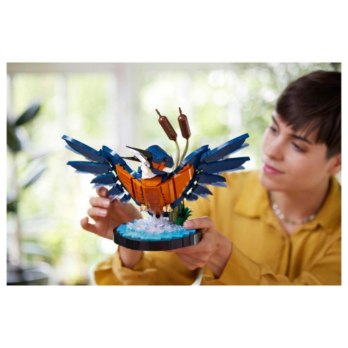 Lego 10331 Icons Kingfisher (Kungsfiskare) Fauna 2024 V29 - Set de construcción de kungsfiskare para adultos con soporte de exhibición