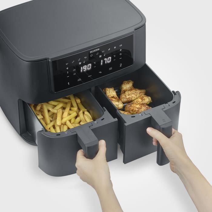 Freidora de aire SEVERIN FR2463 - Capacidad de 8L - Doble tanque - 10 programas - 2600W 3