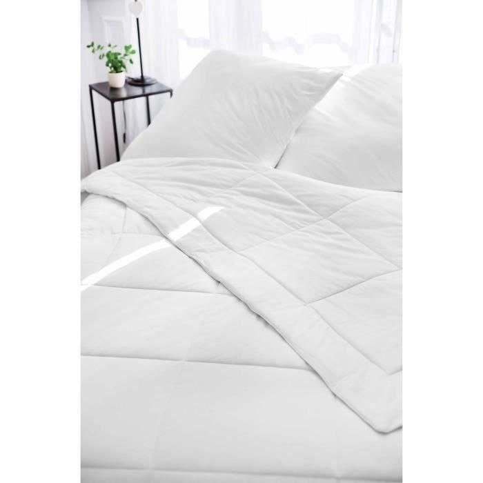 TOISON D'OR - Edredón templado Silkydor (280g/m²) - 220x240cm - Calidez templada - Algodón y seda morera - 2 personas - Blanco 2