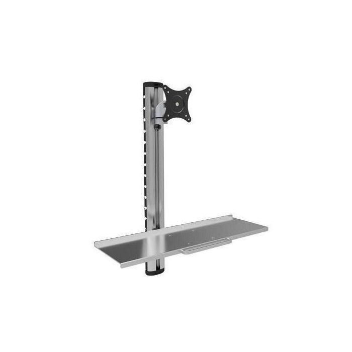 Techly Estación de Trabajo Ergonómica de Pared con Soporte para Monitor 15-27" VESA 75x75 100x100 y Bandeja de Teclado