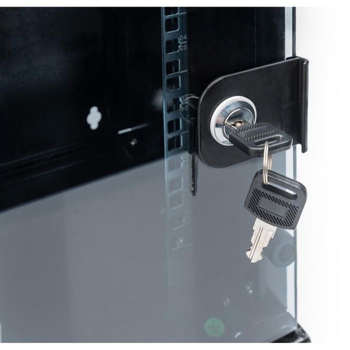 Digitus Armario mural 10" (254 mm) 6U, 312x300 mm (AnxP), negro, puerta de cristal, acero, capacidad 30 kg 1