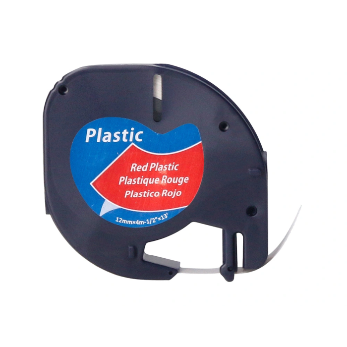 Q-connect Cinta Consumible Rotuladora 12mm x 4m Negro-Rojo Cosmico Compatible Dymo 1