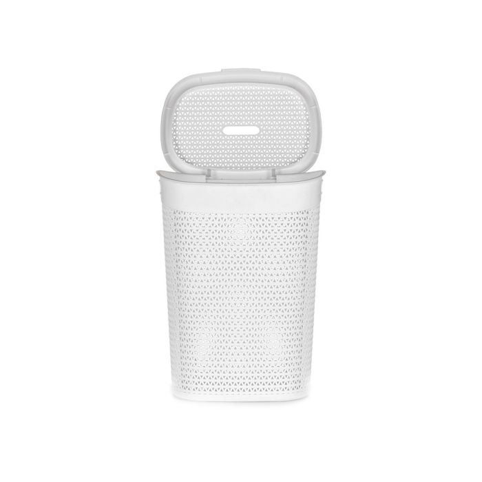 Kipit Cesto Ropa con Tapa 60L Blanco 43.5x34x57 cm (Set de 6)