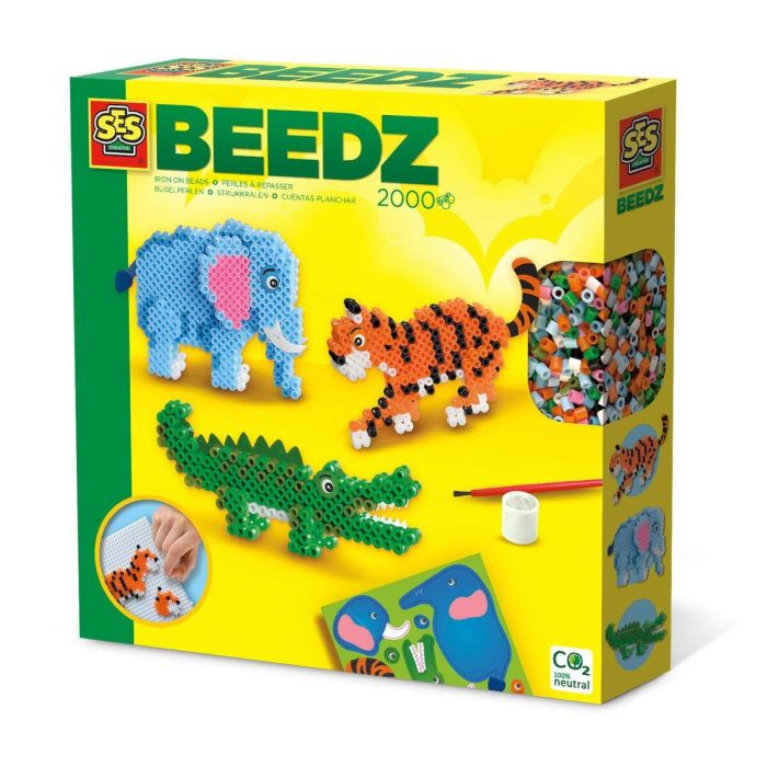 SES CREATIVE AAAAR50280 Cuentas termoadhesivas Animales de safari para crear elefante, tigre o cocodrilo en 3D 4 SES CREATIVE AAAAR50280 Cuentas termoadhesivas Animales de safari para crear elefante, tigre o cocodrilo en 3D 4