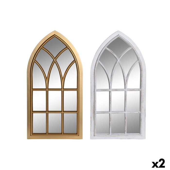 Espejo de pared DKD Home Decor Cristal Dorado Blanco Polipropileno Cottage Ventana (2 Unidades) 0 Espejo de pared DKD Home Decor Cristal Dorado Blanco Polipropileno Cottage Ventana (2 Unidades) 0