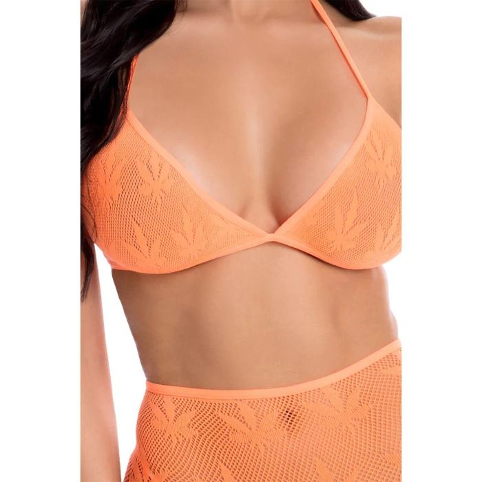 Conjunto de Lencería Pink Lipstick Naranja (Talla única) 4