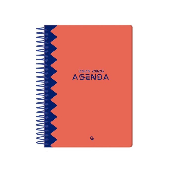 Agenda Escolar Liderpapel 25-26 Espiral Classic Rojo Semana Vista A5 Bilingüe Papelfsc 70 gr 1