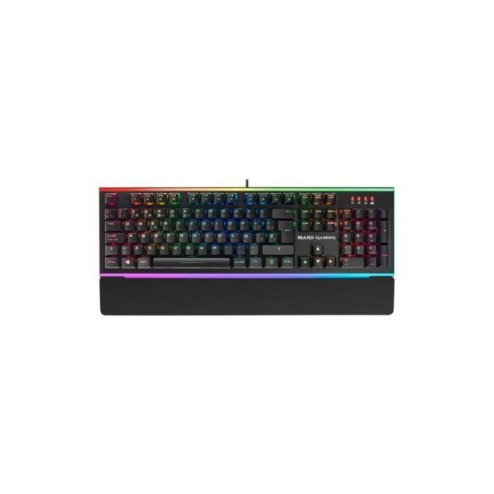 TECLADO OPTICO-MECANICO MARS GAMING MK6BES - ILUMINACIÓN CHROMA RGB 18 EFECTOS - SOFTWARE CONTROL - SWITCHES AZULES - CABLE USB 1