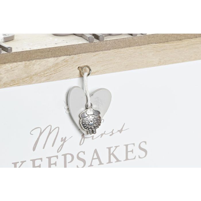 DKD Home Decor Caja Natural Blanco Mdf Cristal 21 x 1.5 x 20 cm (4 Unidades) 1