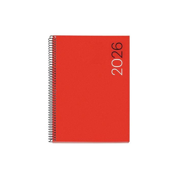Agenda Anual (2026) Catalan Miquelrius Basic City Espiral Tapa Pp Plus 155X213 D/P Vermell