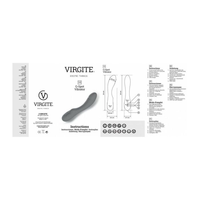 Vibrador Punto G Virgite Azul 3 Vibrador Punto G Virgite Azul 3