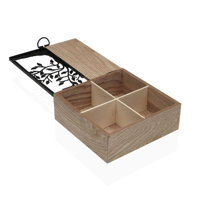 Caja para Infusiones Versa Madera 16,7 x 6,5 x 16,2 cm Árbol de la vida 1