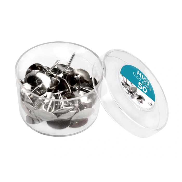 Liderpapel Chinchetas Niqueladas Caja de 50 Unidades Metal 10mm 4