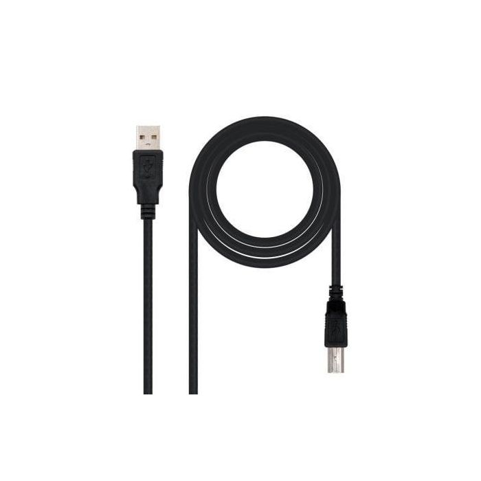 Cable USB 2.0 Impresora Nanocable 10.01.0103-BK/ USB Tipo-B Macho - USB Macho/ 1.8m/ Negro Cable USB 2.0 Impresora Nanocable 10.01.0103-BK/ USB Tipo-B Macho - USB Macho/ 1.8m/ Negro