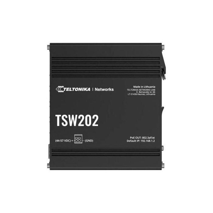 Teltonika Networks TSW202 Managed PoE+ Switch Industrial 8 Puertos Gigabit Ethernet PoE+ 30W 2 Puertos SFP Fibra Óptica 0 Teltonika Networks TSW202 Managed PoE+ Switch Industrial 8 Puertos Gigabit Ethernet PoE+ 30W 2 Puertos SFP Fibra Óptica 0
