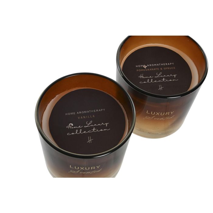 Vela Item Home DKD Home Decor Ambar 10 x 10 x 10 cm (2 Unidades) 2