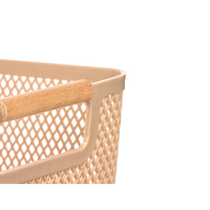 Cesta Plastico Asa Bambu Beige 32X20,5Cm Kipit (Set de 24) 4
