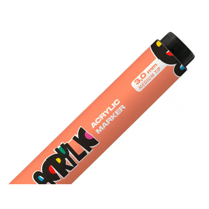Liderpapel Rotulador Acrilico Base Agua Todo Tipo de Superficie Punta Redonda 3 mm Naranja 3