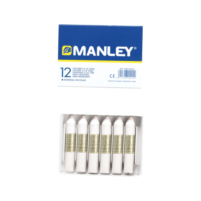 Manley Lápices de Cera Unicolor Blanco N.1 Caja de 12 Unidades Suavidad y Resistencia a la Luz 1 Manley Lápices de Cera Unicolor Blanco N.1 Caja de 12 Unidades Suavidad y Resistencia a la Luz 1