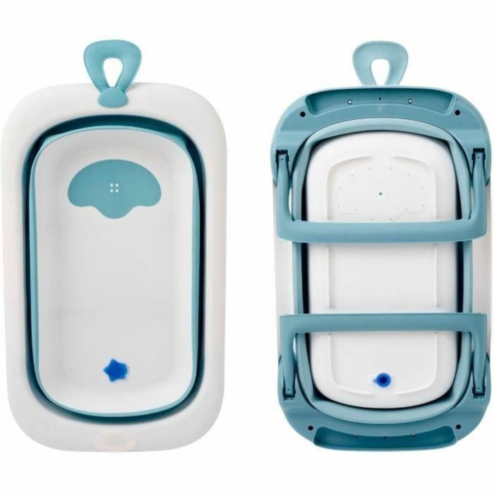 Thermobaby Bañera Plegable BALNÉA THE3023191486603 Compacta Tapón de Drenaje Azul Hasta 18 Meses 1