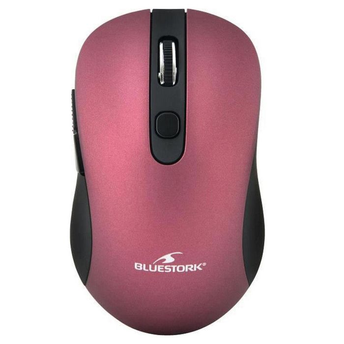 Bluestork Ratón Inalámbrico 2.4 GHz 6 Botones Ergonómico Mac/Windows Ciruela Metálica