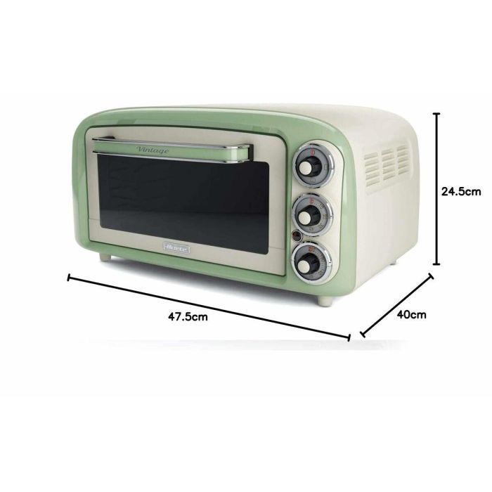 Ariete 979/04 Mini Horno Eléctrico Vintage 18 Litros, Verde, Función Estática, Temporizador, 230°C 4 Ariete 979/04 Mini Horno Eléctrico Vintage 18 Litros, Verde, Función Estática, Temporizador, 230°C 4