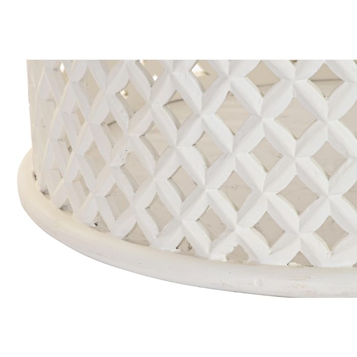 Mesa de Centro DKD Home Decor Blanco Natural Aluminio Madera de mango 81 x 81 x 45 cm 3 Mesa de Centro DKD Home Decor Blanco Natural Aluminio Madera de mango 81 x 81 x 45 cm 3