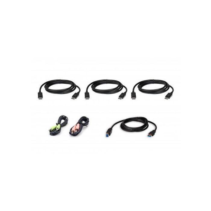 Aten 2L-7D02UDPX6 Cable KVM para video, teclado y ratón USB, DisplayPort, 1.8 m, Negro