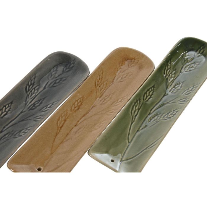 Quemador de esencias Home ESPRIT Gres 5,8 x 1,5 x 21,8 cm (3 Unidades) 2