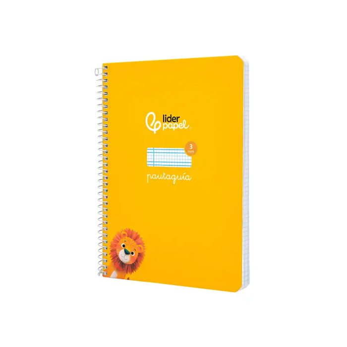 Liderpapel Cuaderno Espiral A5 Pautaguía Tapa Dura 80 Hojas 90gr Cuadro Pautado 3mm Amarillo 2