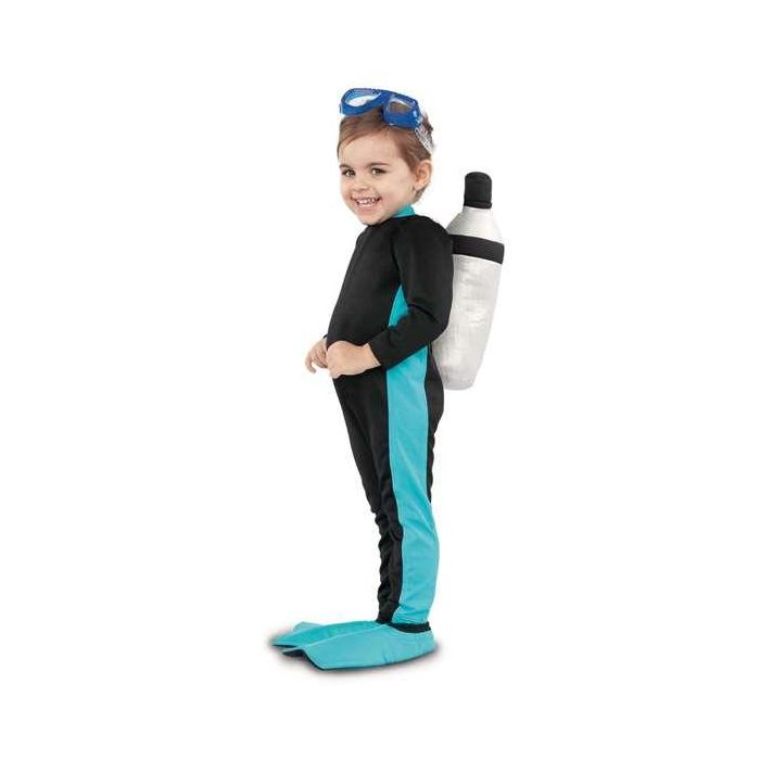 Disfraz diver botella de oxígeno, mono, cubrebotas y gafas de buceo talla 7-12 m 1 Disfraz diver botella de oxígeno, mono, cubrebotas y gafas de buceo talla 7-12 m 1
