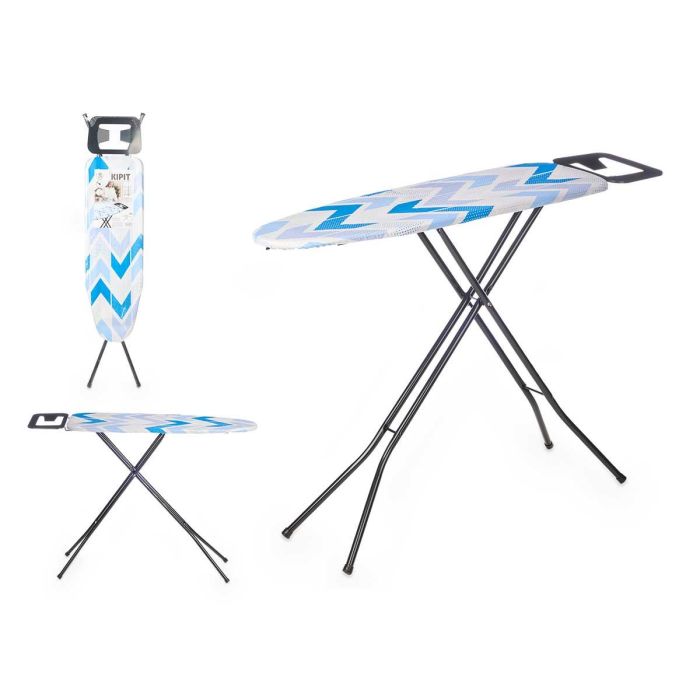 Tabla Plancha Zig Zag Kipit 30x97 cm - Azul y Blanco, Algodón y Poliéster (4 Unidades) Tabla Plancha Zig Zag Kipit 30x97 cm - Azul y Blanco, Algodón y Poliéster (4 Unidades)