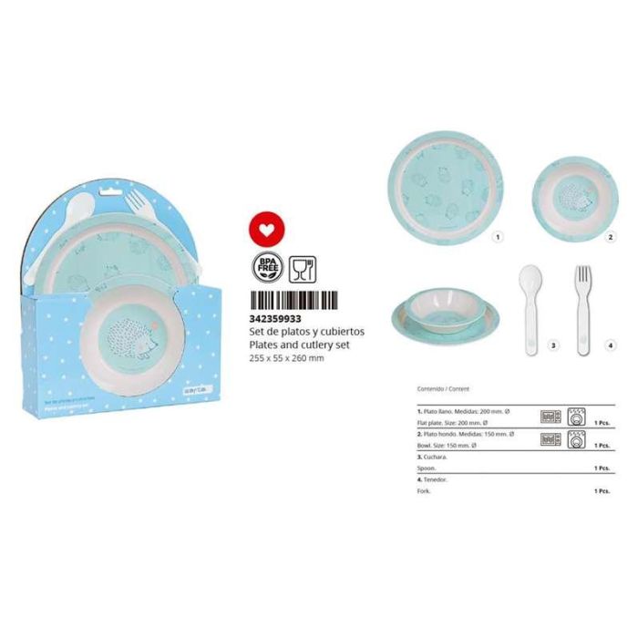Set de Menaje Infantil Safta Erizo Poliuretano (4 Piezas) 6 Set de Menaje Infantil Safta Erizo Poliuretano (4 Piezas) 6